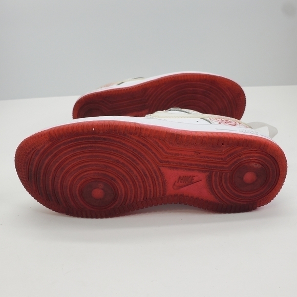 Nike Air Force 1 Bodega Sneakers CN8540-100 Size 13.5C Shoes White Red - Picture 13 of 16